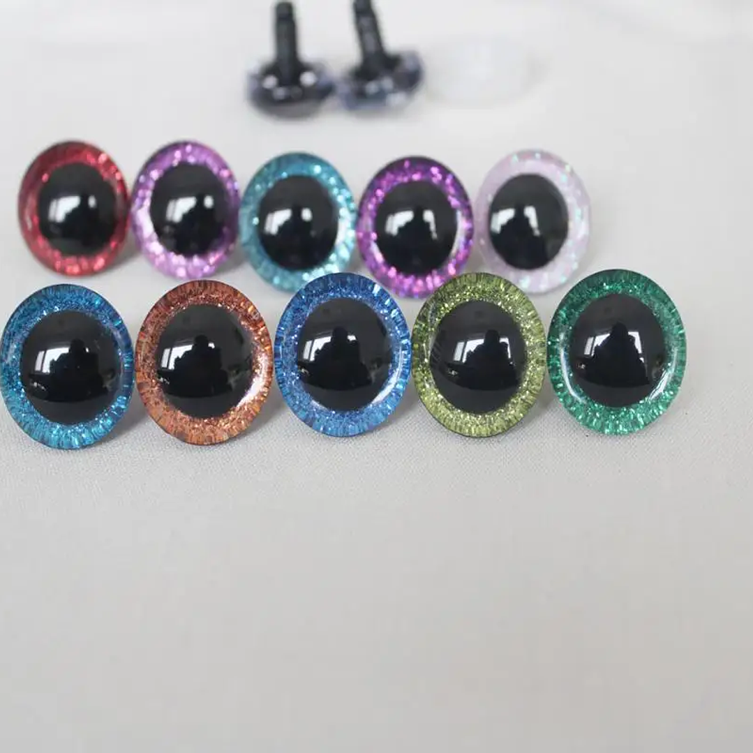 Ojos 3D Transparentes para Muñecos | Pack 20 Piezas Masckaszem con Tallo Largo 2