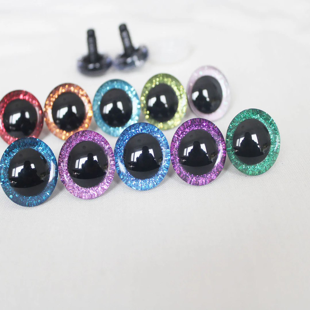 Ojos 3D Transparentes para Muñecos | Pack 20 Piezas Masckaszem con Tallo Largo 4