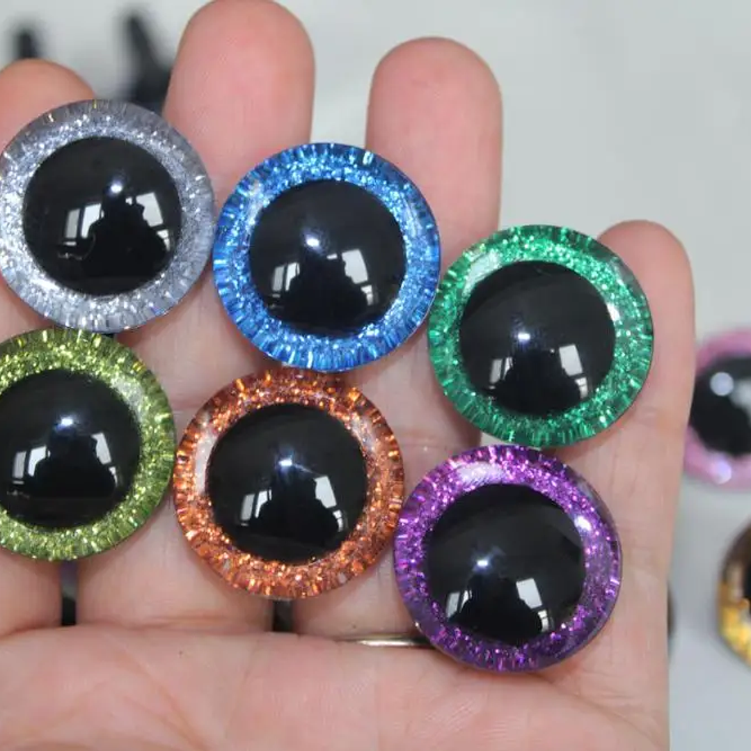 Ojos 3D Transparentes para Muñecos | Pack 20 Piezas Masckaszem con Tallo Largo 5