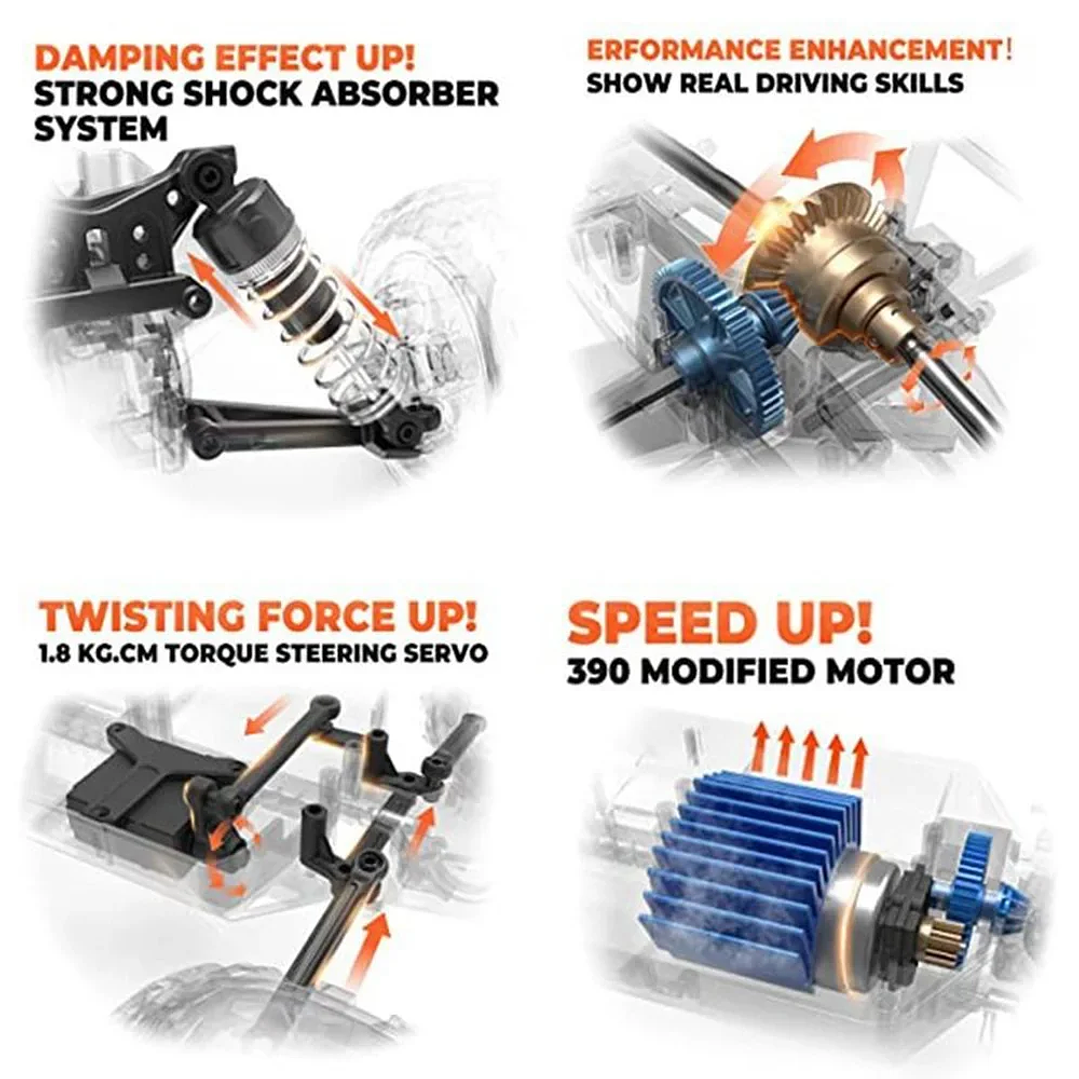 Coche RC WLtoys 1:16 4WD | 50 km/h, Todoterreno, Alta Velocidad, Control 2.4G 14