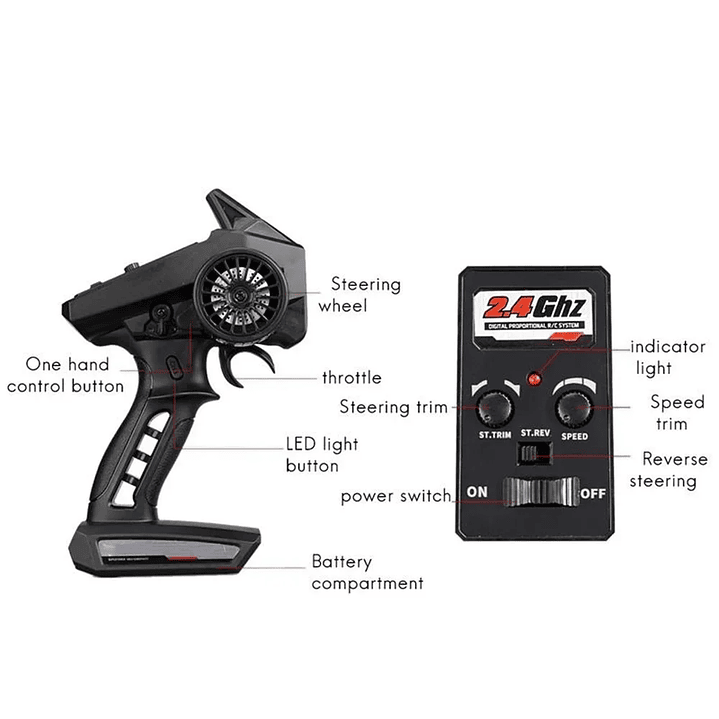 Coche RC WLtoys 1:16 4WD | 50 km/h, Todoterreno, Alta Velocidad, Control 2.4G 18