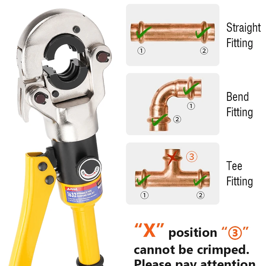 Herramienta Hidráulica APRIL GC-1632 | Prensado PEX, Cobre, Acero Inoxidable, Mandíbulas TH/U/V/M/VAU 4