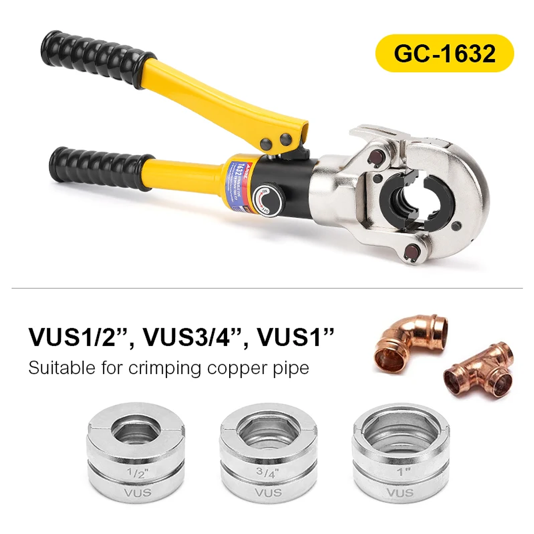 Herramienta Hidráulica APRIL GC-1632 | Prensado PEX, Cobre, Acero Inoxidable, Mandíbulas TH/U/V/M/VAU 13