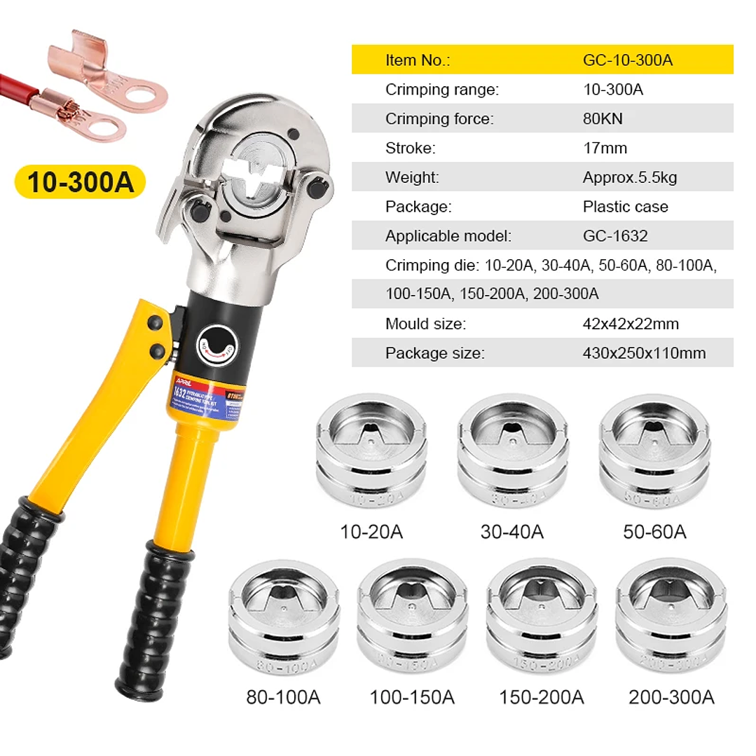 Herramienta Hidráulica APRIL GC-1632 | Prensado PEX, Cobre, Acero Inoxidable, Mandíbulas TH/U/V/M/VAU 15