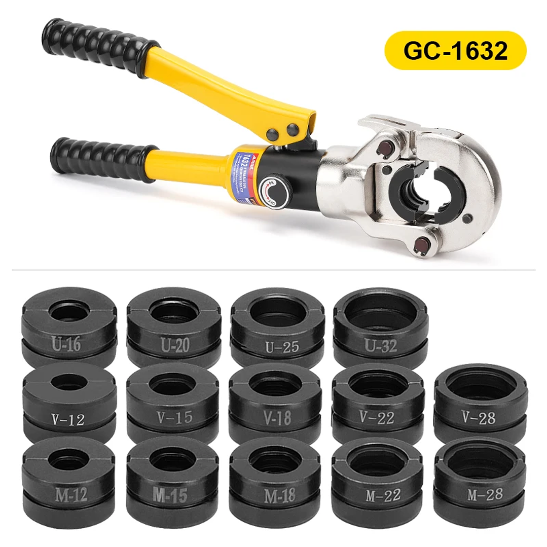 Herramienta Hidráulica APRIL GC-1632 | Prensado PEX, Cobre, Acero Inoxidable, Mandíbulas TH/U/V/M/VAU 20