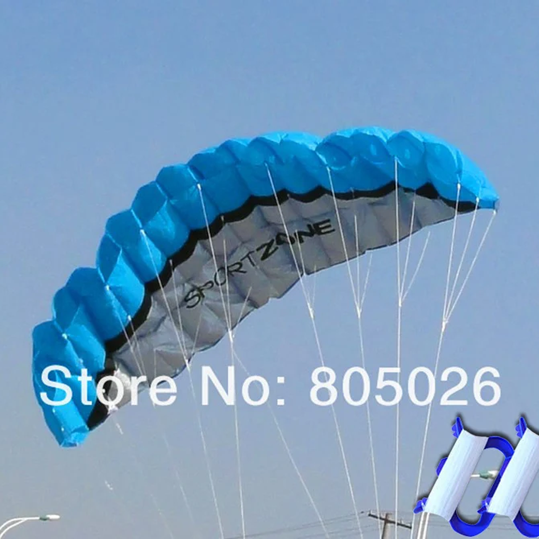Cometa Acrobática Parafoil 2,5 m | Doble Línea, Nylon Ripstop, Vuelo Suave y Controlado 2