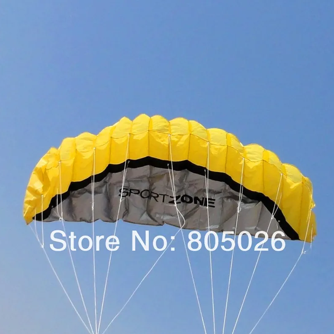 Cometa Acrobática Parafoil 2,5 m | Doble Línea, Nylon Ripstop, Vuelo Suave y Controlado 4