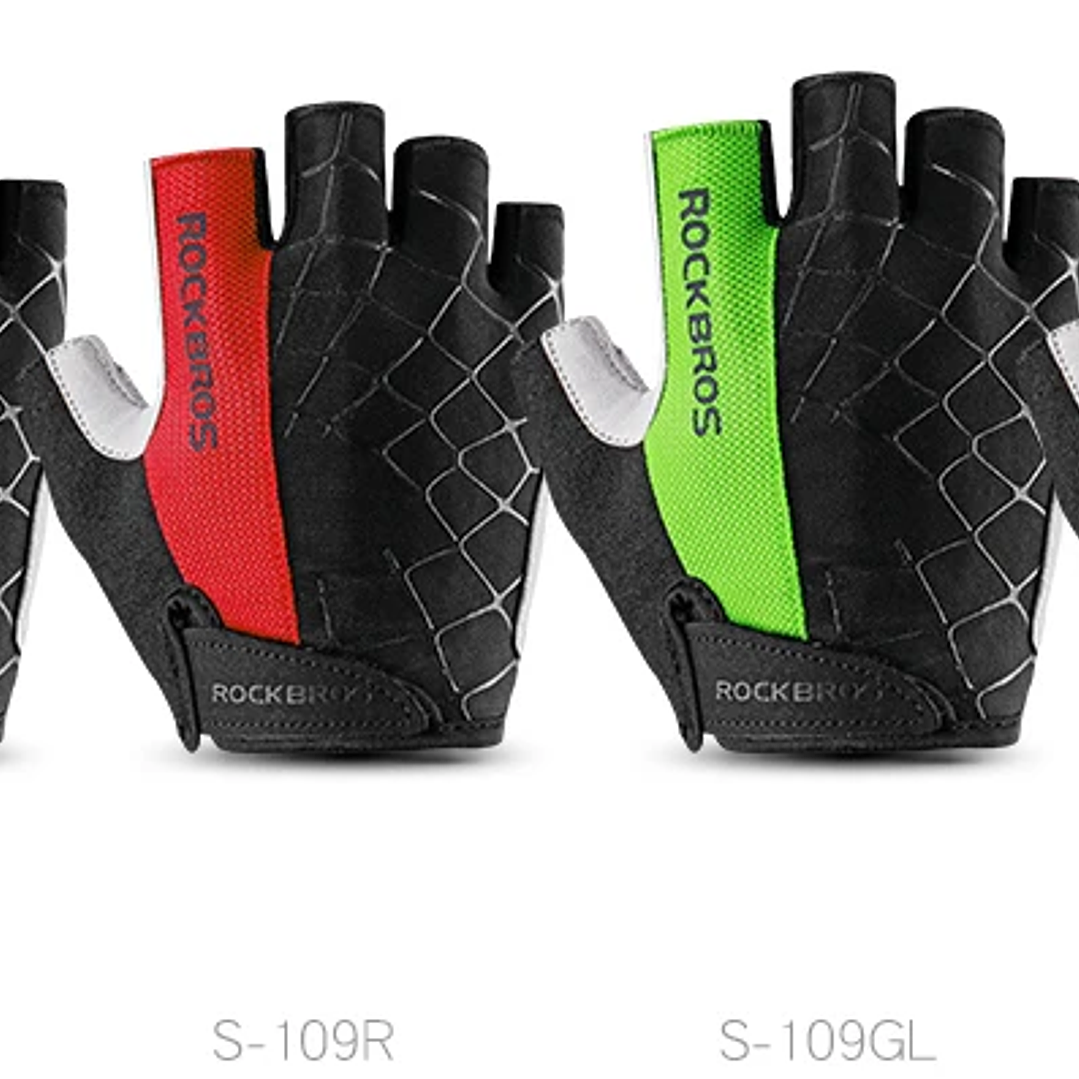 Guantes ROCKBROS Medio Dedo MTB | Transpirables, Antigolpes, Unisex, Para Ciclismo Deportivo 15