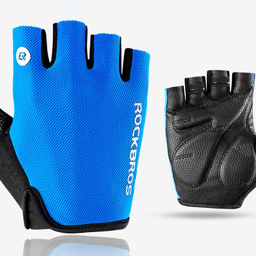 Guantes ROCKBROS Medio Dedo MTB | Transpirables, Antigolpes, Unisex, Para Ciclismo Deportivo 16