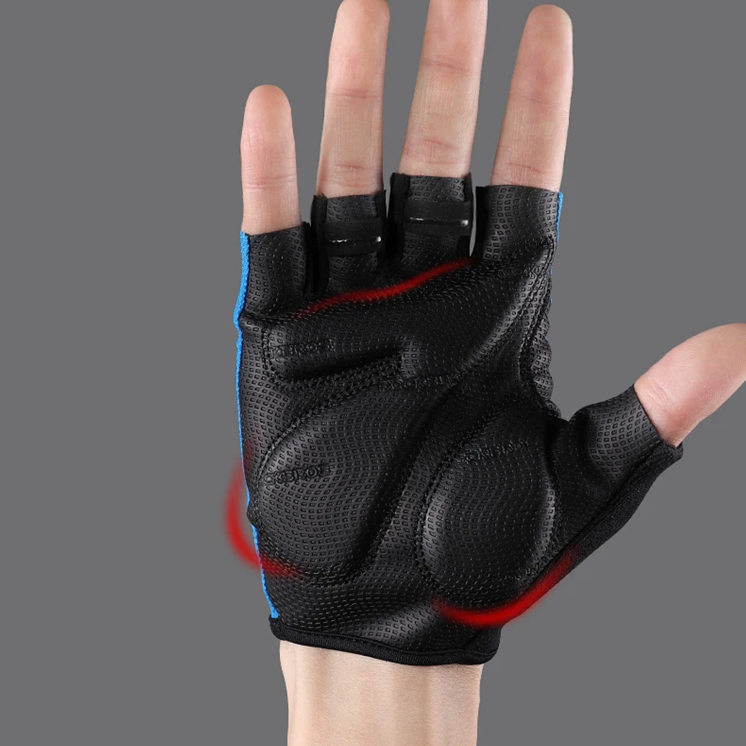 Guantes ROCKBROS Medio Dedo MTB | Transpirables, Antigolpes, Unisex, Para Ciclismo Deportivo 18