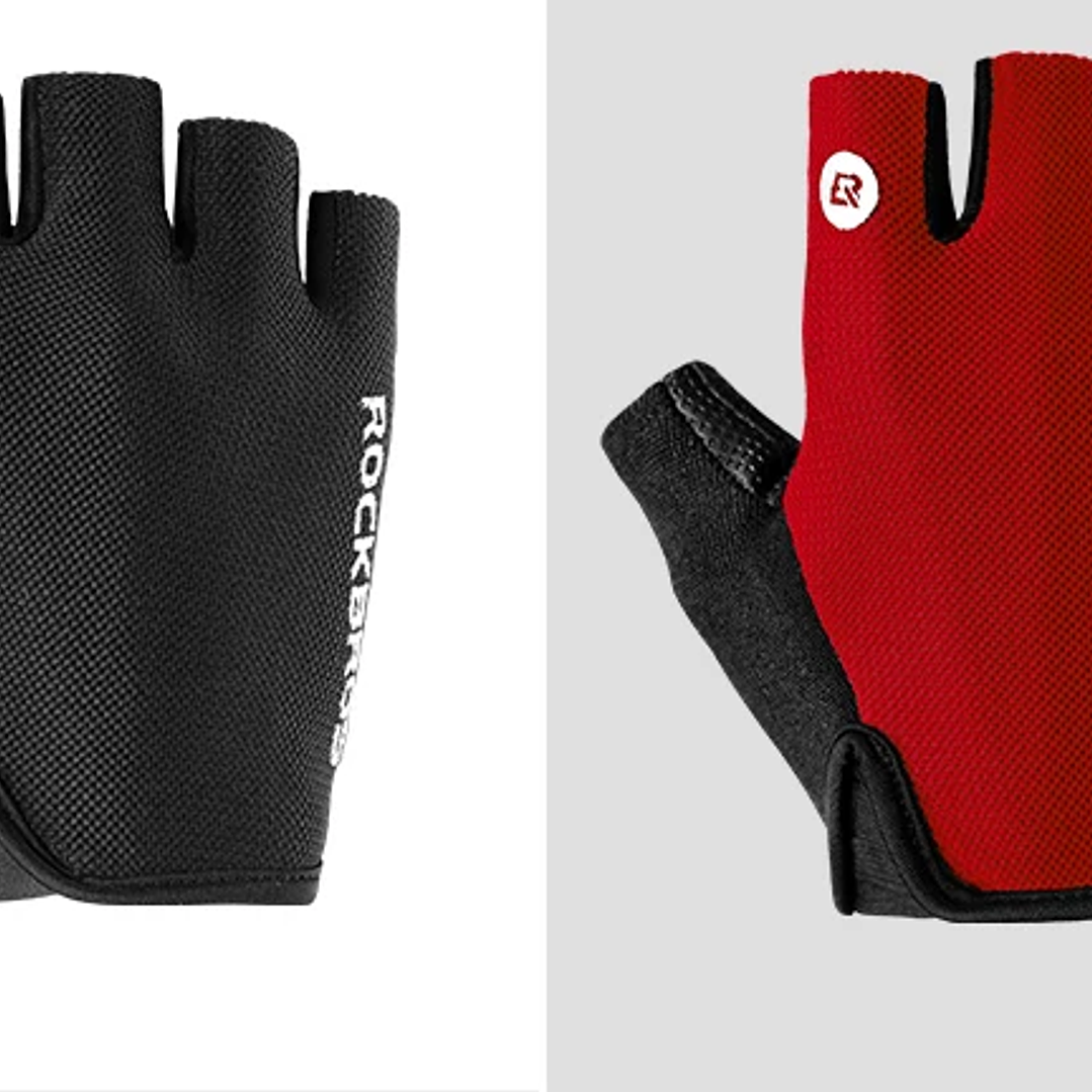 Guantes ROCKBROS Medio Dedo MTB | Transpirables, Antigolpes, Unisex, Para Ciclismo Deportivo 21