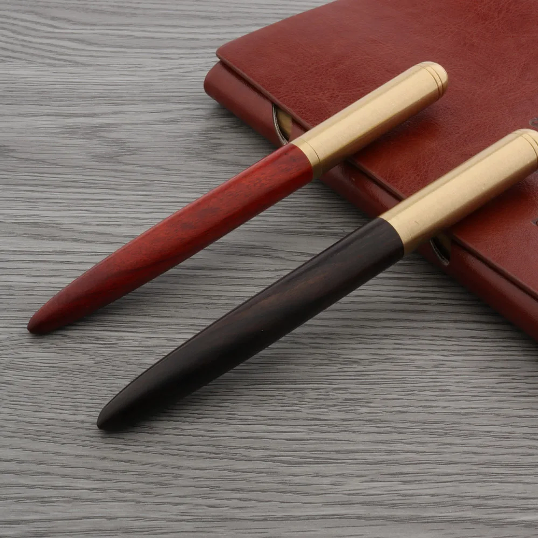 Bolígrafo RollerBall de Ébano y Latón | Punta 0,5 mm, Escritura Elegante y Precisa 13