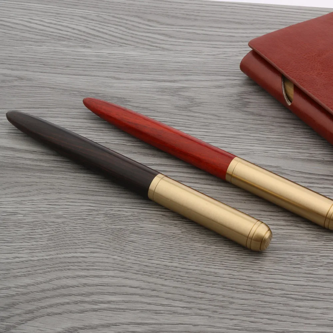 Bolígrafo RollerBall de Ébano y Latón | Punta 0,5 mm, Escritura Elegante y Precisa 14