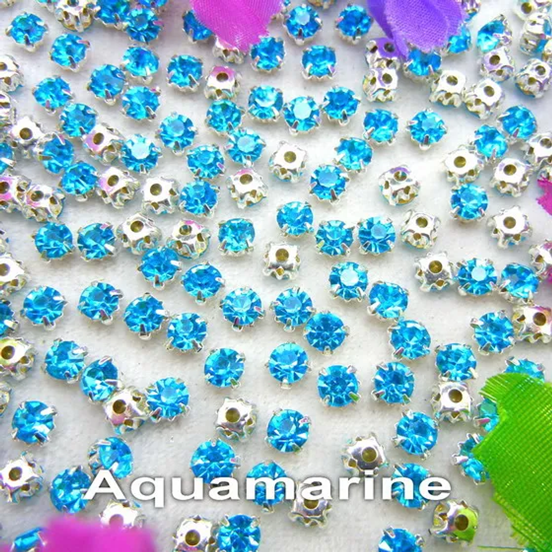 Diamantes de Imitación con Garra Plateada | Cristal Colorido para Coser en Ropa y Accesorios 2