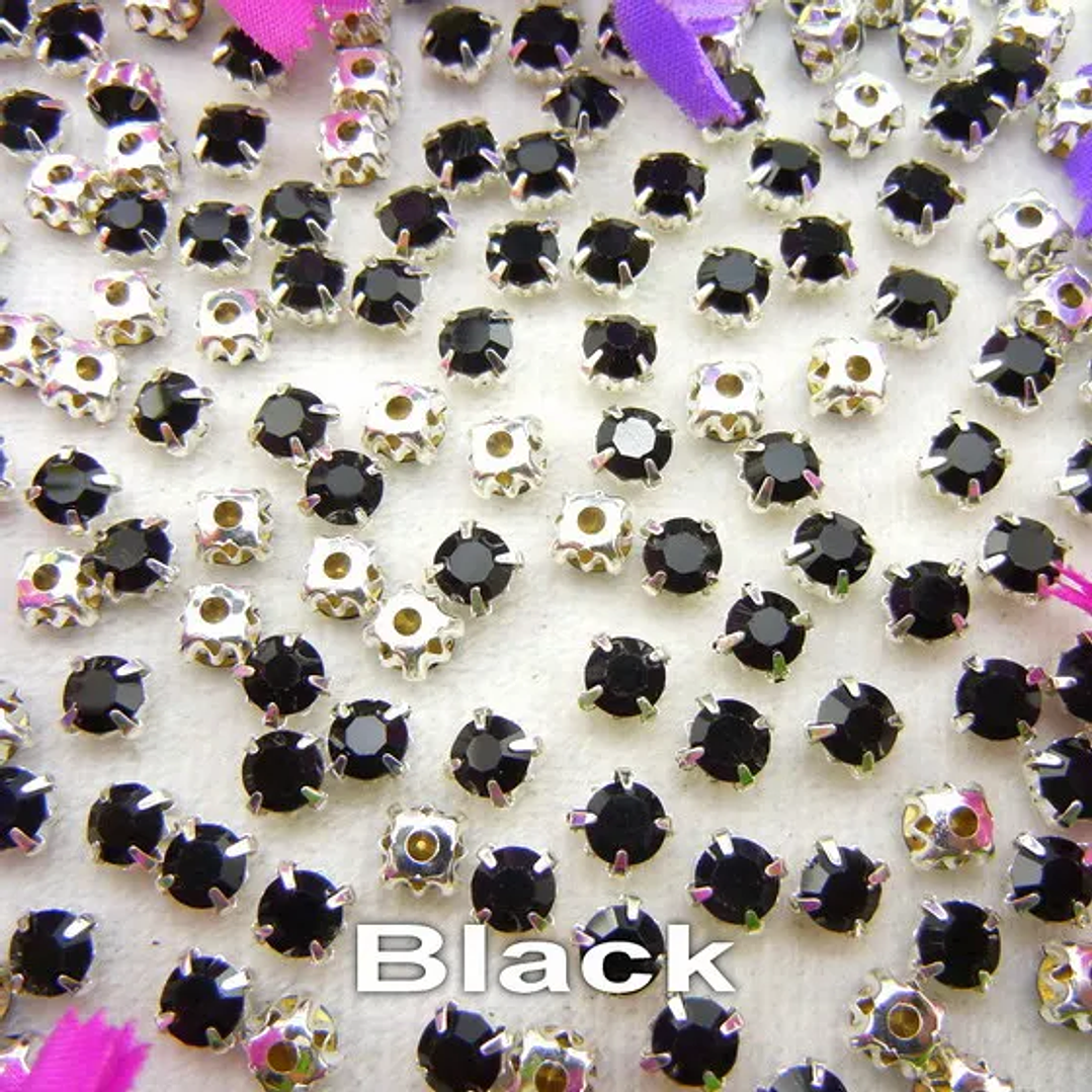 Diamantes de Imitación con Garra Plateada | Cristal Colorido para Coser en Ropa y Accesorios 3