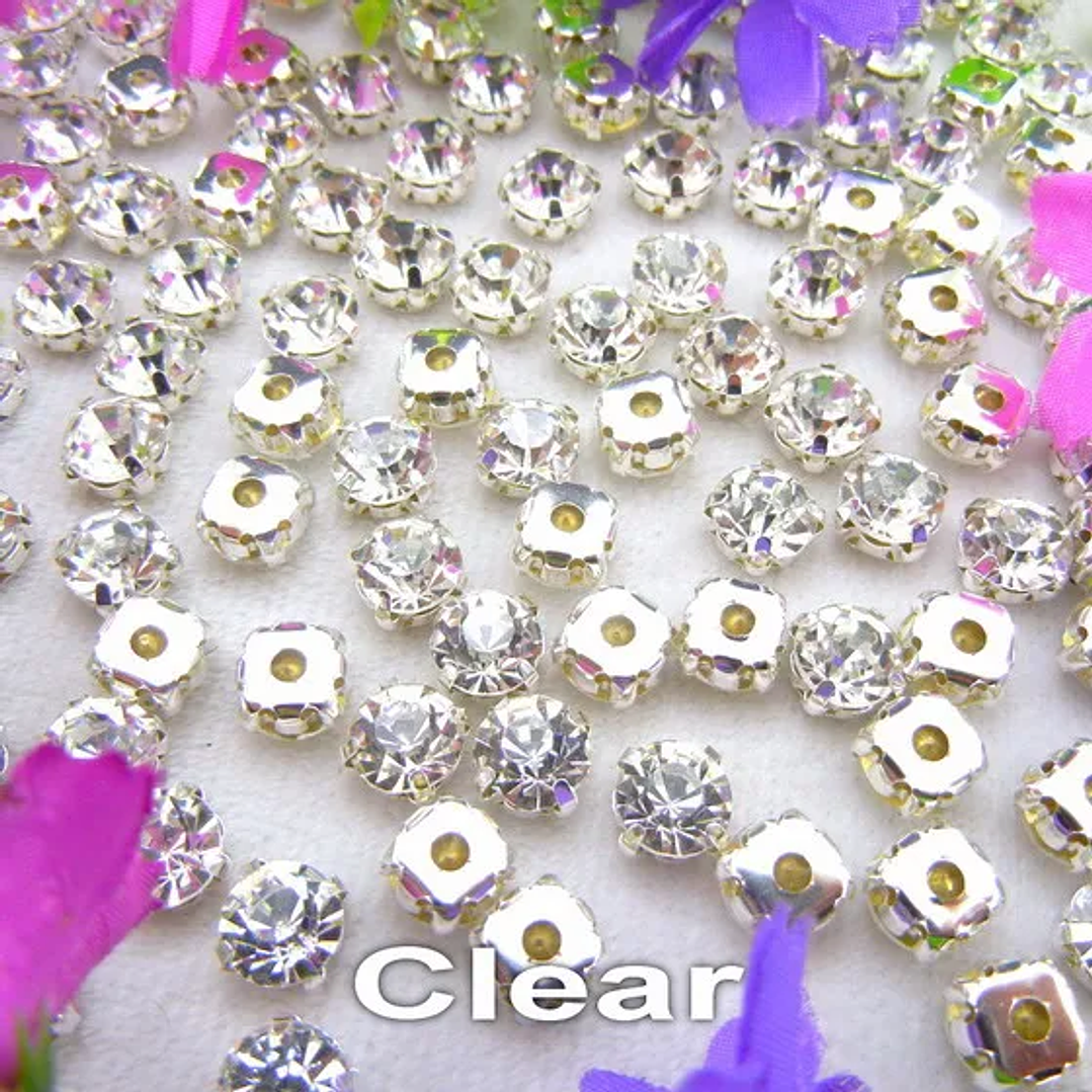 Diamantes de Imitación con Garra Plateada | Cristal Colorido para Coser en Ropa y Accesorios 5