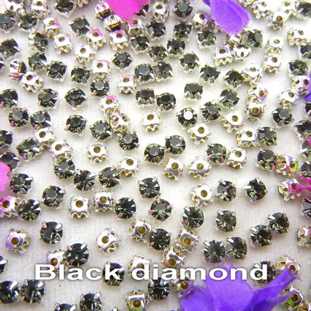 Diamantes de Imitación con Garra Plateada | Cristal Colorido para Coser en Ropa y Accesorios 13