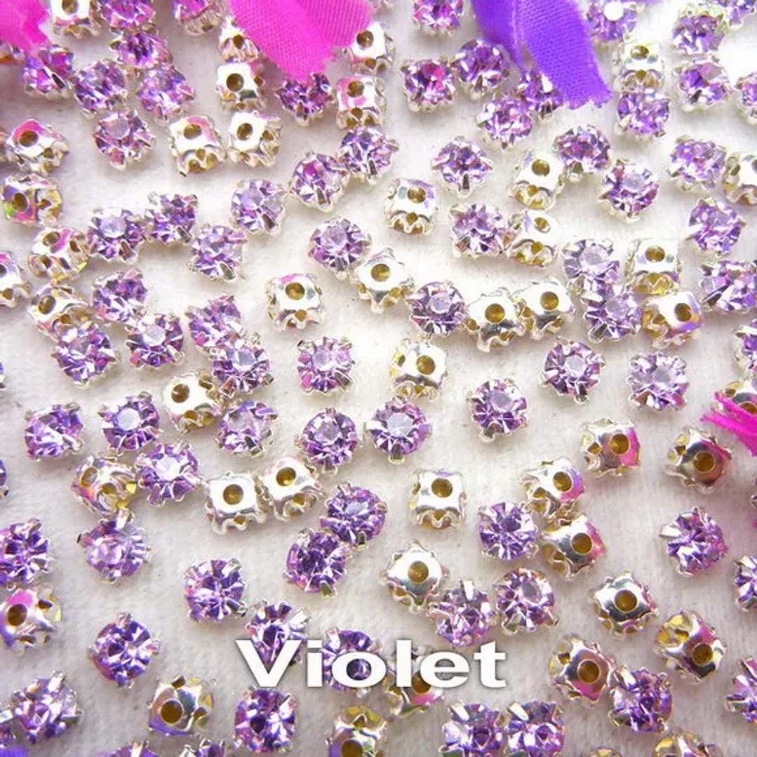 Diamantes de Imitación con Garra Plateada | Cristal Colorido para Coser en Ropa y Accesorios 14