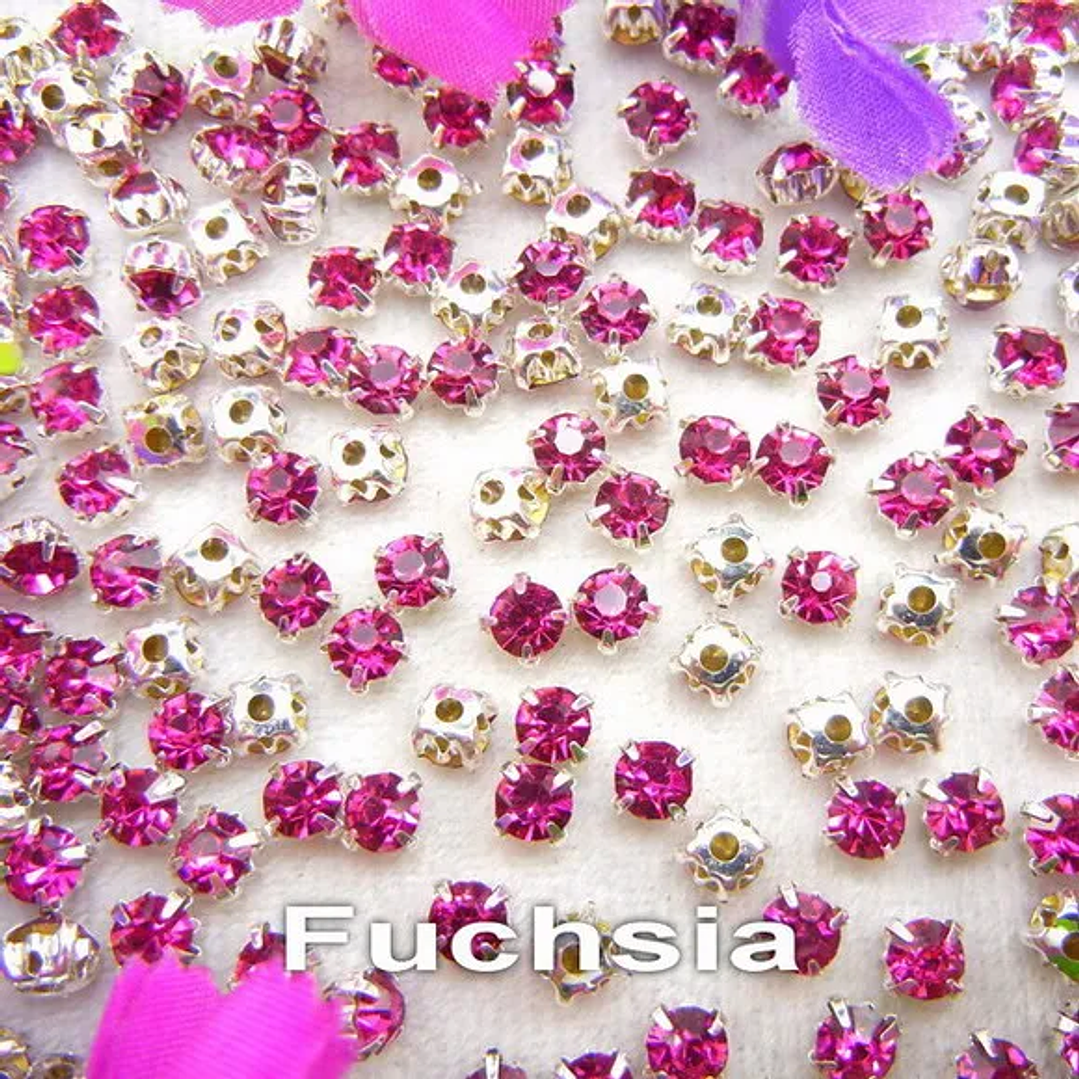 Diamantes de Imitación con Garra Plateada | Cristal Colorido para Coser en Ropa y Accesorios 16