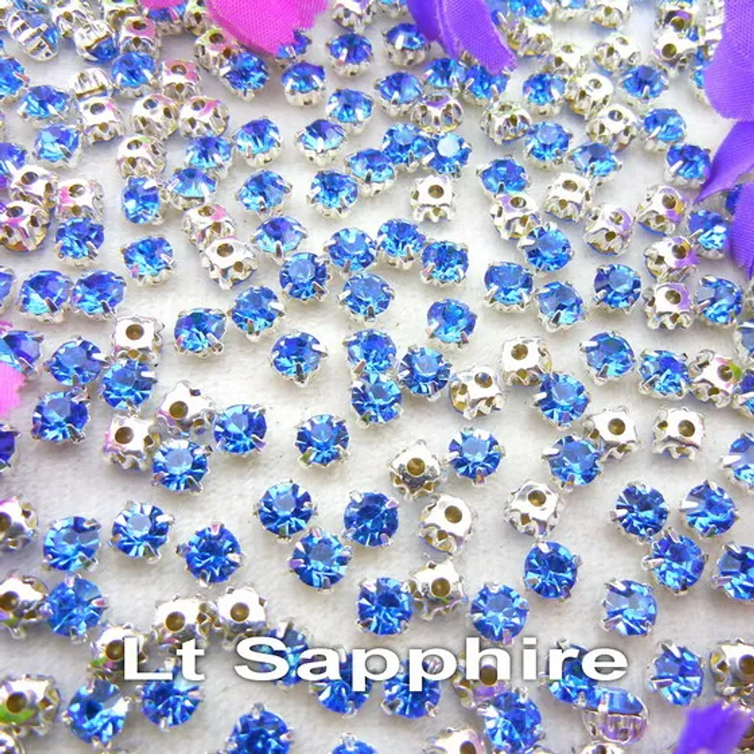 Diamantes de Imitación con Garra Plateada | Cristal Colorido para Coser en Ropa y Accesorios 18