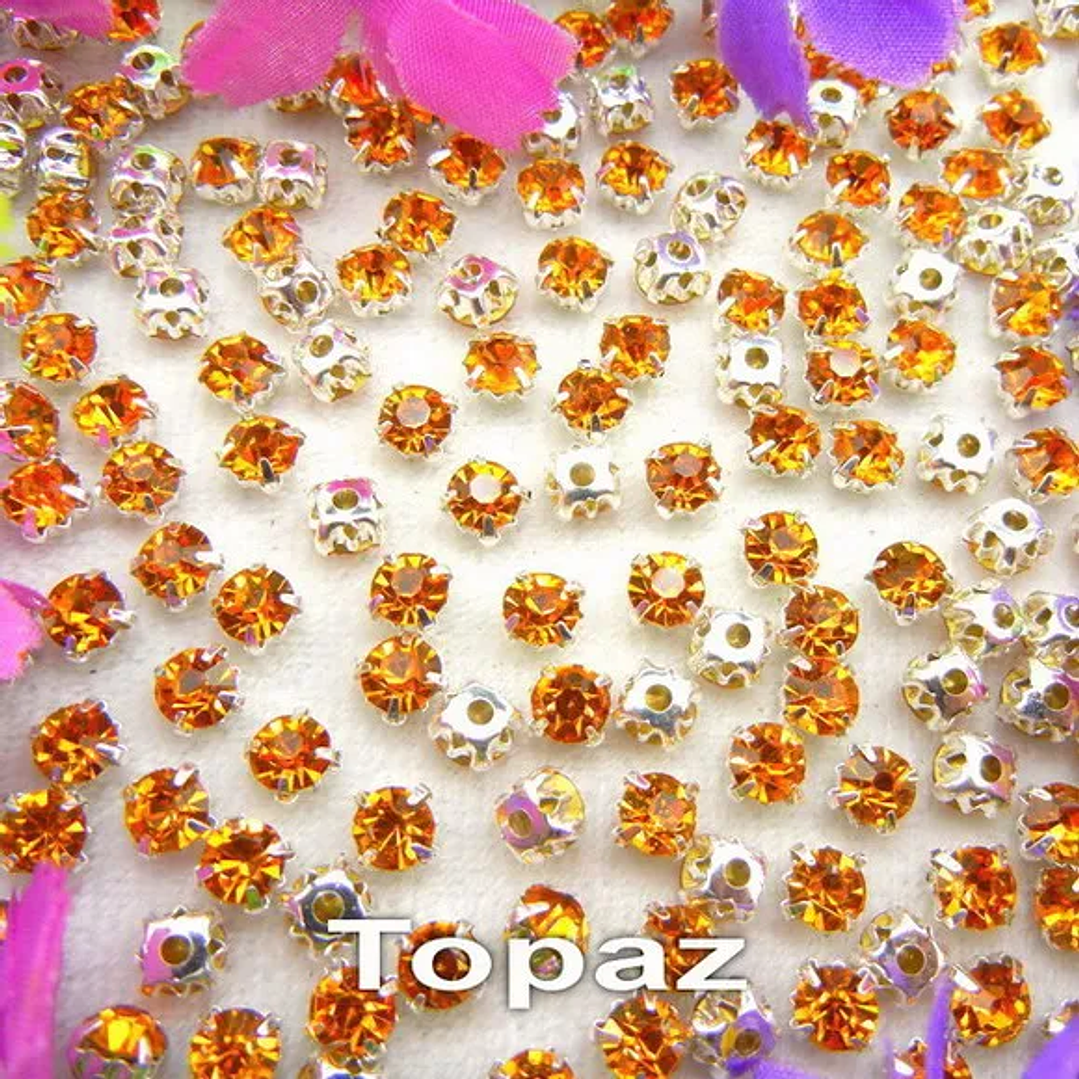 Diamantes de Imitación con Garra Plateada | Cristal Colorido para Coser en Ropa y Accesorios 19