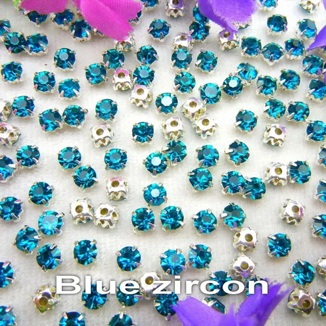 Diamantes de Imitación con Garra Plateada | Cristal Colorido para Coser en Ropa y Accesorios 22