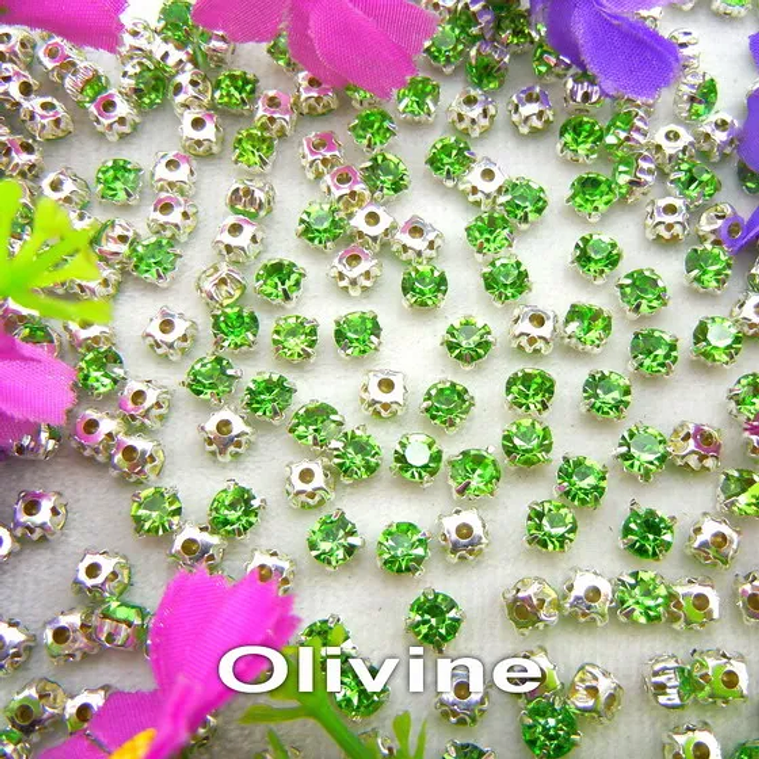 Diamantes de Imitación con Garra Plateada | Cristal Colorido para Coser en Ropa y Accesorios 28