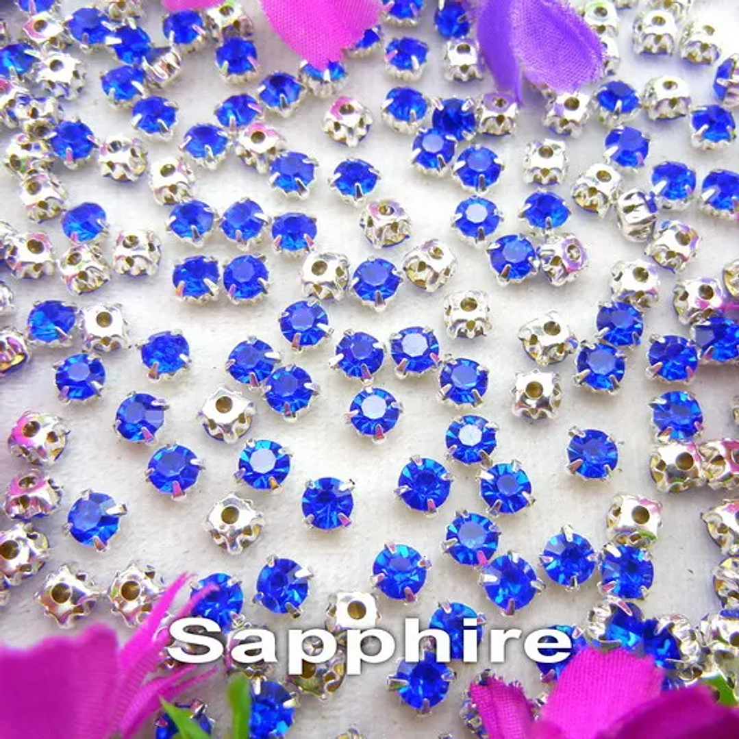 Diamantes de Imitación con Garra Plateada | Cristal Colorido para Coser en Ropa y Accesorios 29
