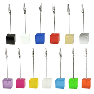 Soporte de Notas con Base de Cubo | Clip de Cocodrilo para Fotos y Tarjetas Decorativas