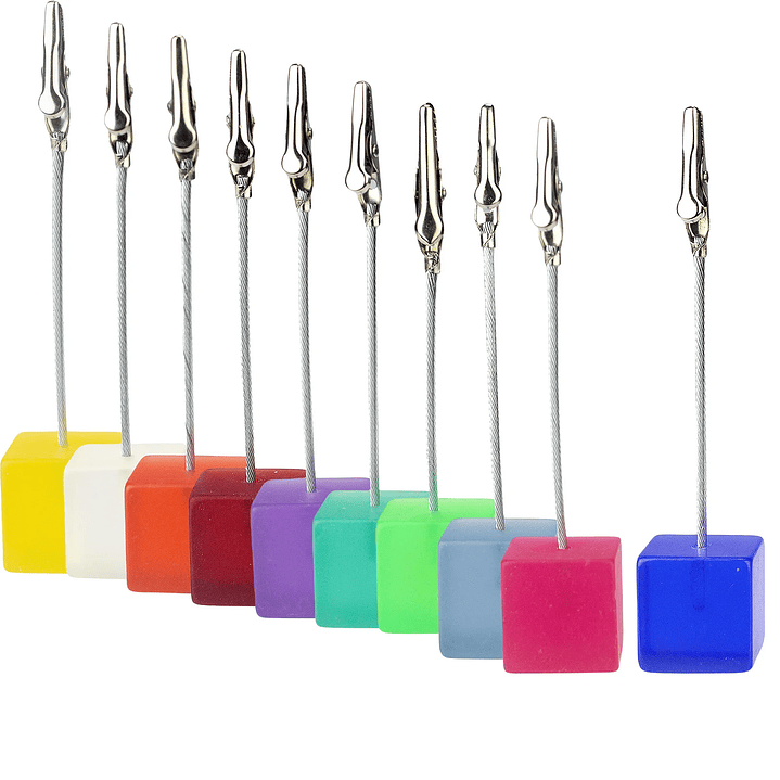 Soporte de Notas con Base de Cubo | Clip de Cocodrilo para Fotos y Tarjetas Decorativas 4