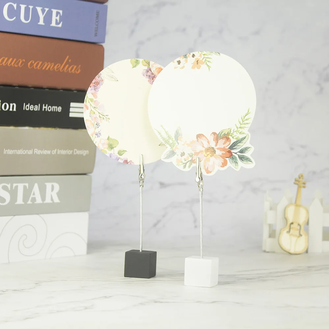 Soporte de Notas con Base de Cubo | Clip de Cocodrilo para Fotos y Tarjetas Decorativas 5