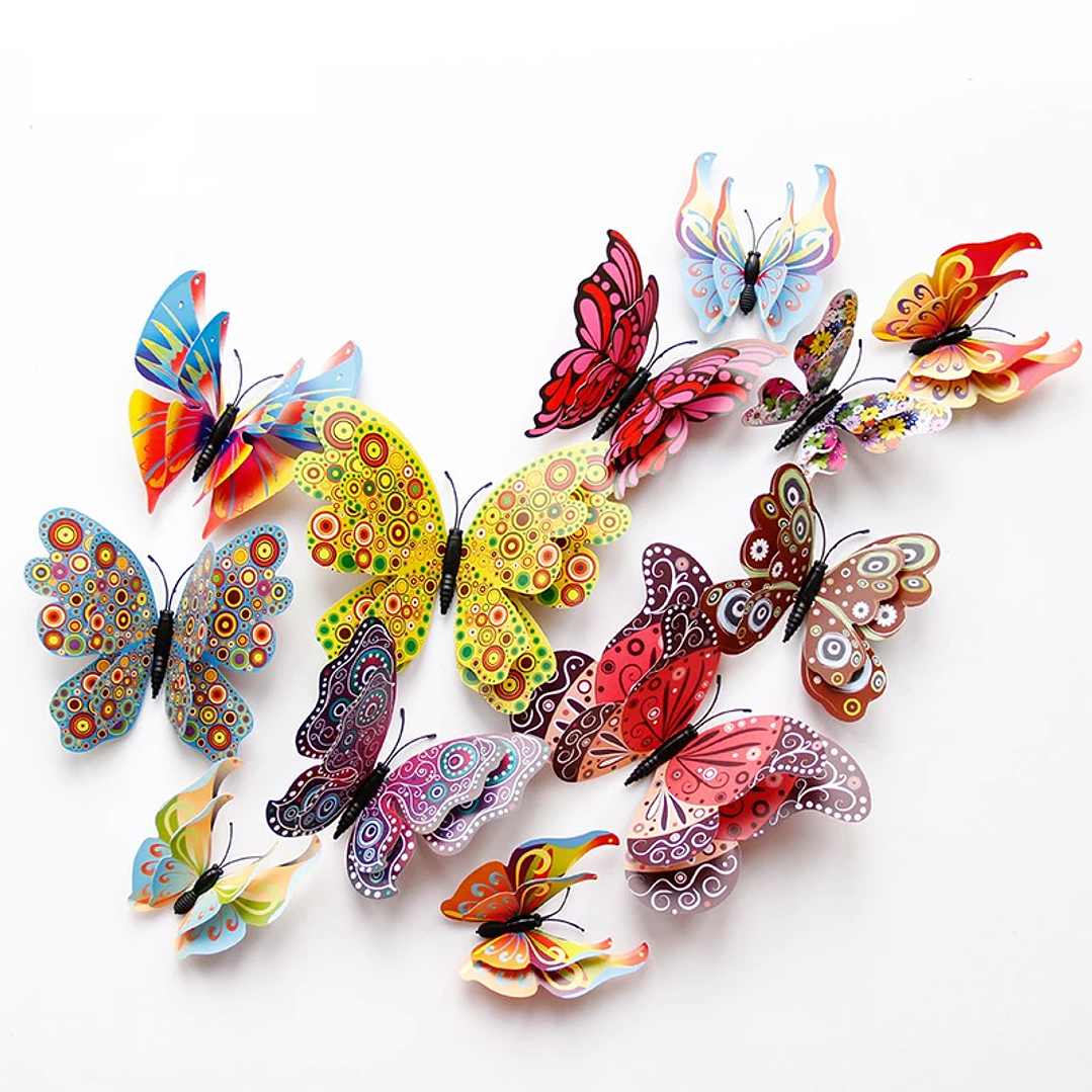 Pegatinas 3D de Mariposa para Pared | Decoración de Hogar, Bodas y Nevera, Set de 12 4
