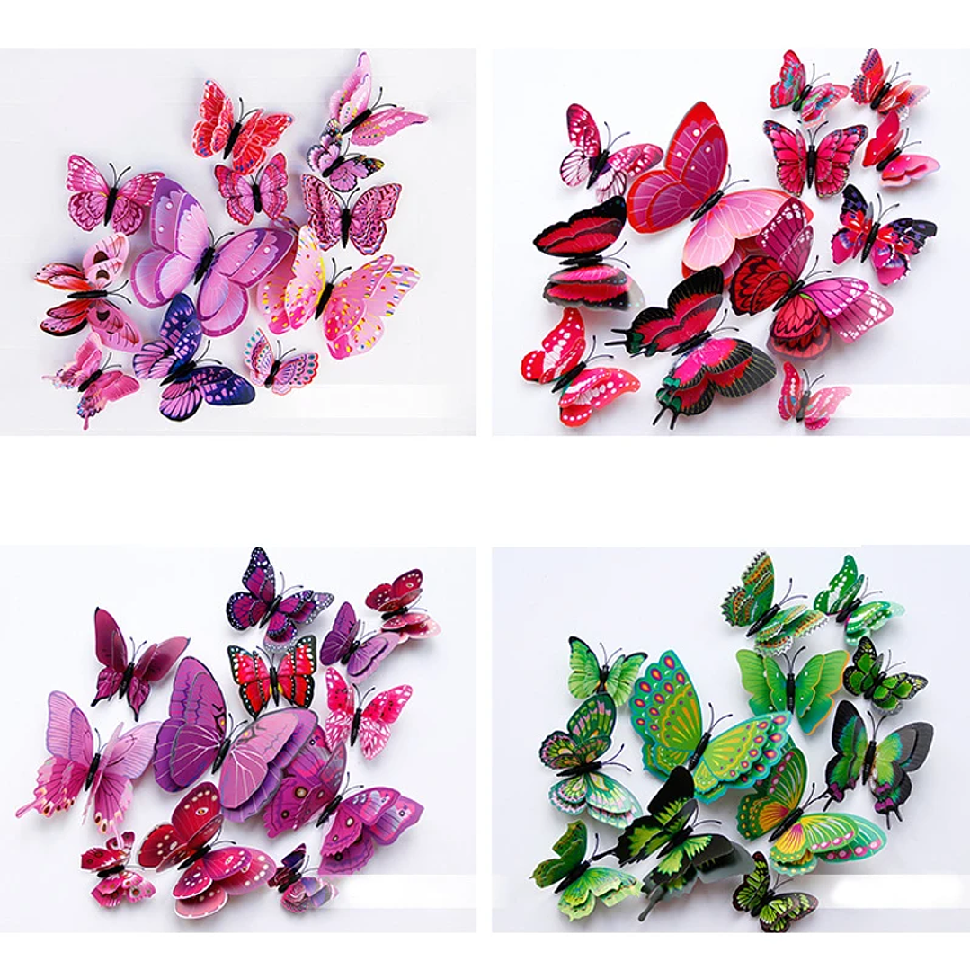 Pegatinas 3D de Mariposa para Pared | Decoración de Hogar, Bodas y Nevera, Set de 12 6