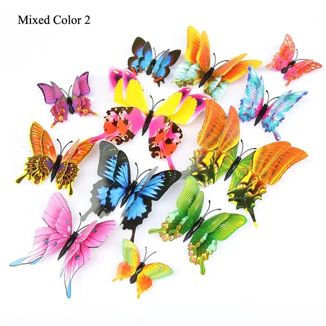 Pegatinas 3D de Mariposa para Pared | Decoración de Hogar, Bodas y Nevera, Set de 12 12