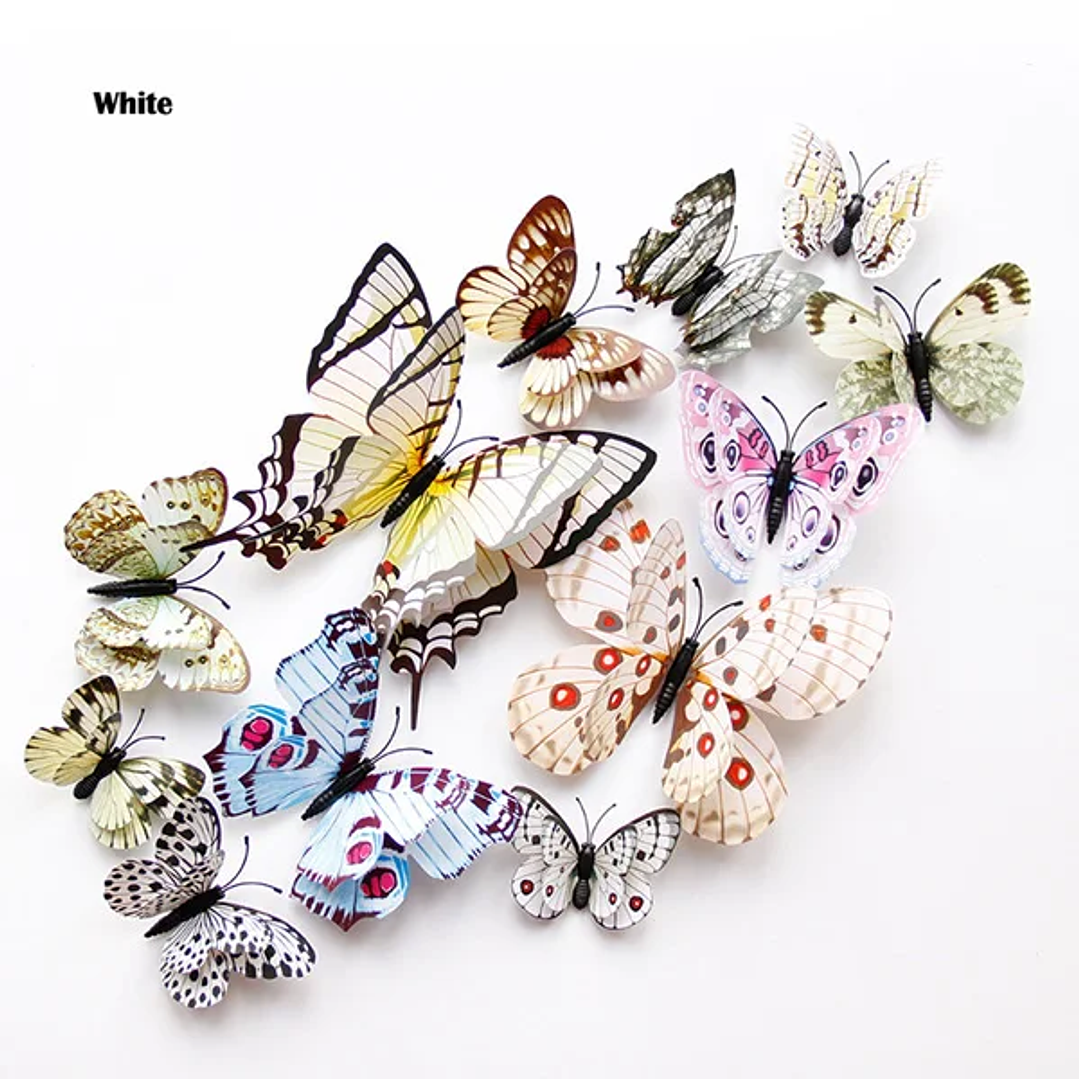 Pegatinas 3D de Mariposa para Pared | Decoración de Hogar, Bodas y Nevera, Set de 12 18