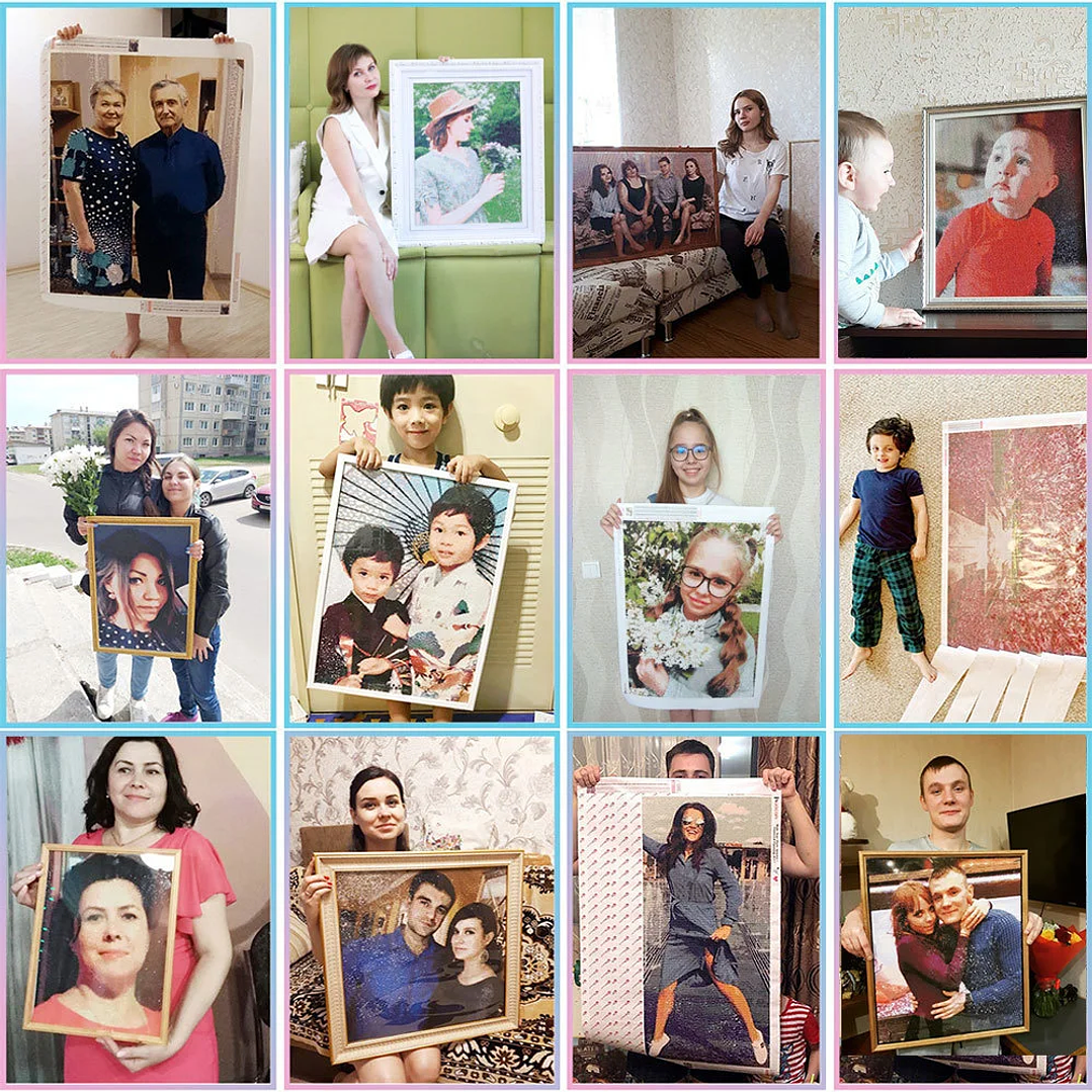 Pintura Diamante 5D HUACAN Personalizada | Bordado Completo con Foto, Decoración DIY 3