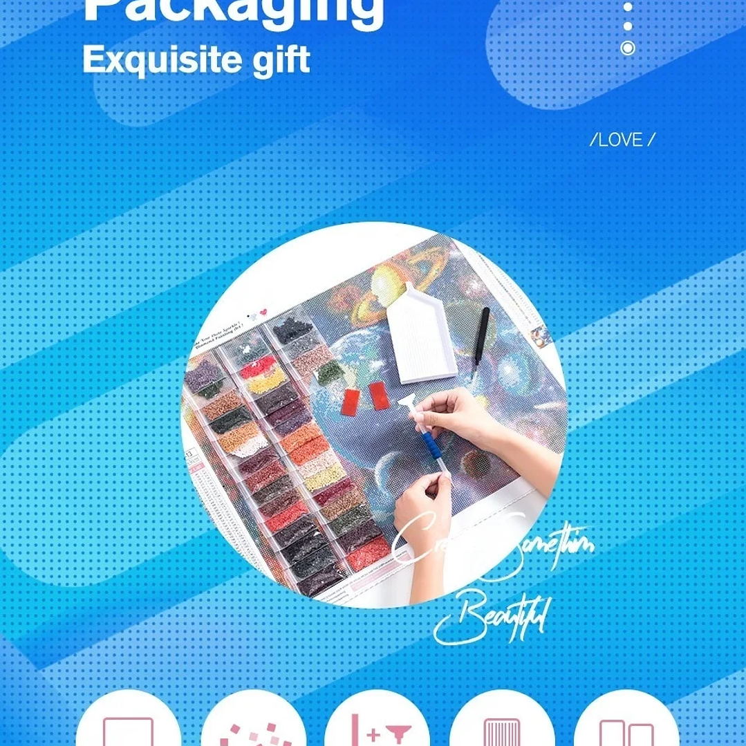 Pintura Diamante 5D HUACAN Personalizada | Bordado Completo con Foto, Decoración DIY 23