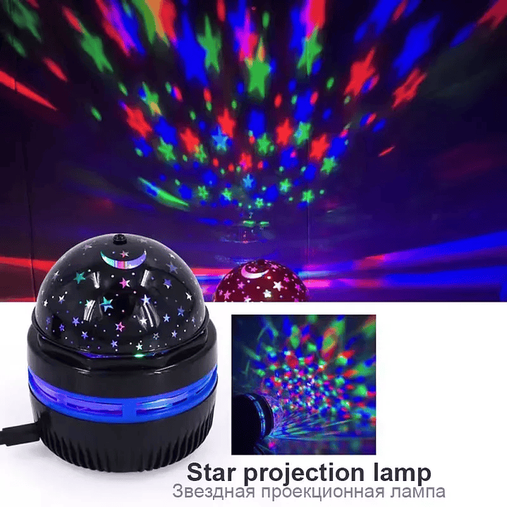 Lámpara Proyector LED Cielo Estrellado | Luz Nocturna USB Giratoria para Decoración de Hogar 8