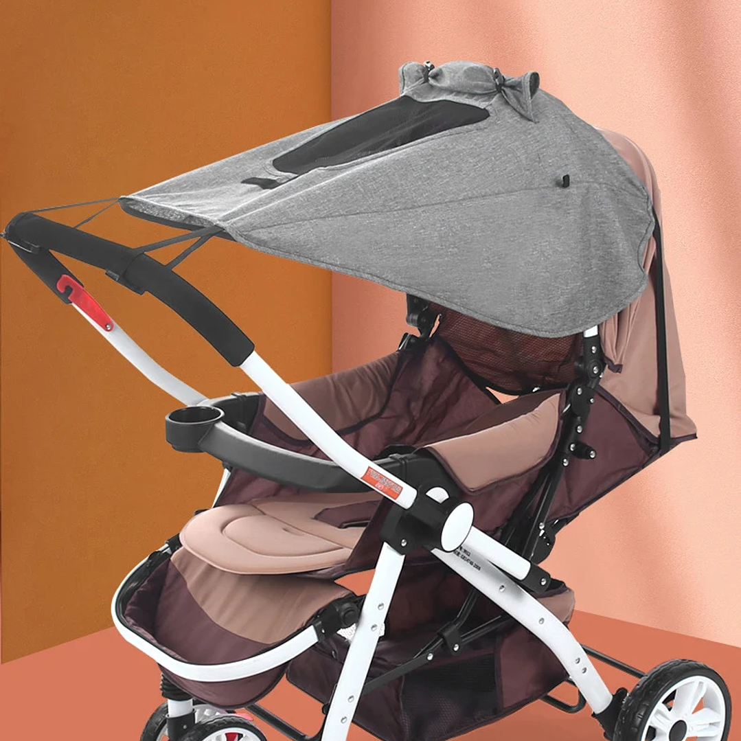 Toldo Universal para Cochecito de Bebé | Protección Solar UV y Mosquitera Impermeable 9