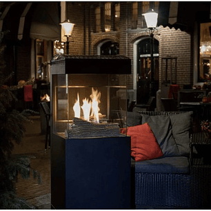 Estufa de Gas Exterior BRITEC Oslo 3 Caras | Diseño Chimenea y Calor Instantáneo