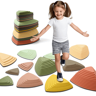 Piedras de Equilibrio Infantiles 12PCS | Juego Sensorial Interior y Exterior