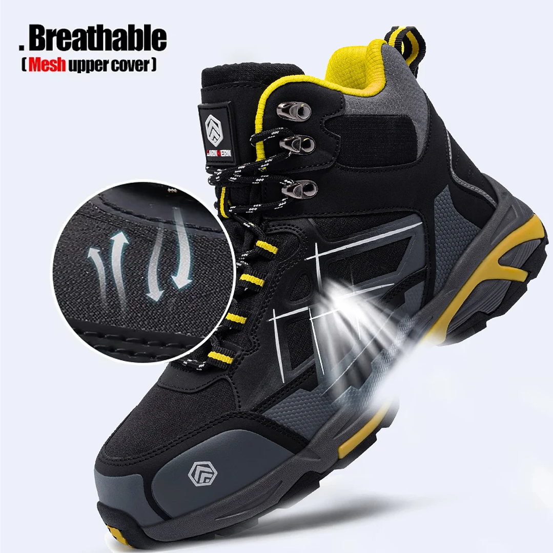 Botas de Seguridad LARNMERN Hombre  Punta de Acero Antideslizantes 4