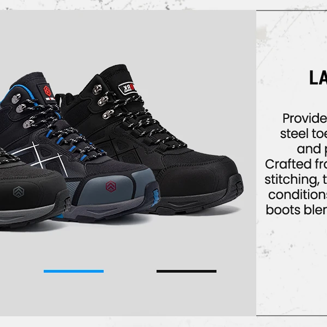 Botas de Seguridad LARNMERN Hombre  Punta de Acero Antideslizantes 11
