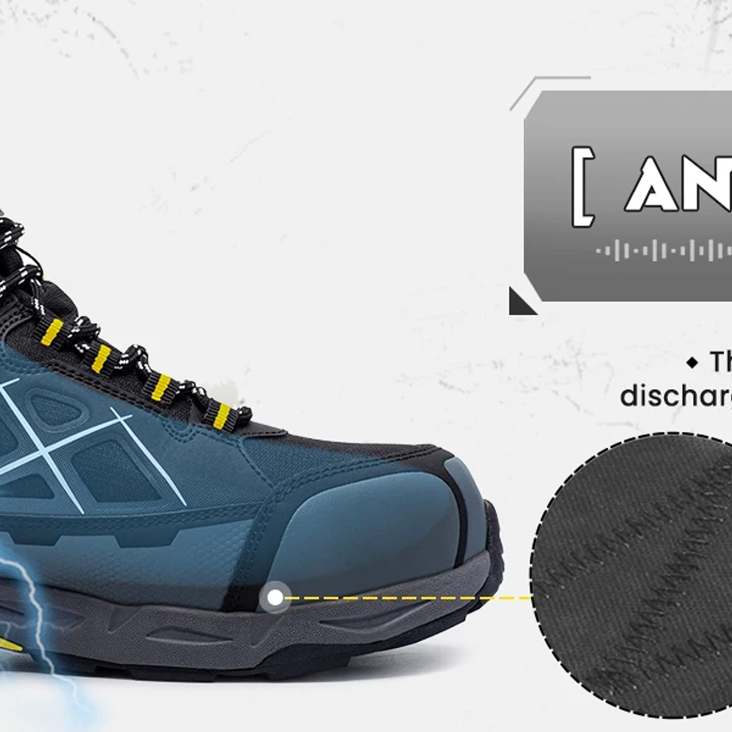 Botas de Seguridad LARNMERN Hombre  Punta de Acero Antideslizantes 13