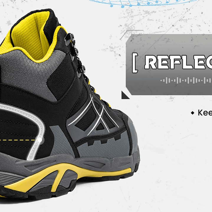 Botas de Seguridad LARNMERN Hombre  Punta de Acero Antideslizantes 15