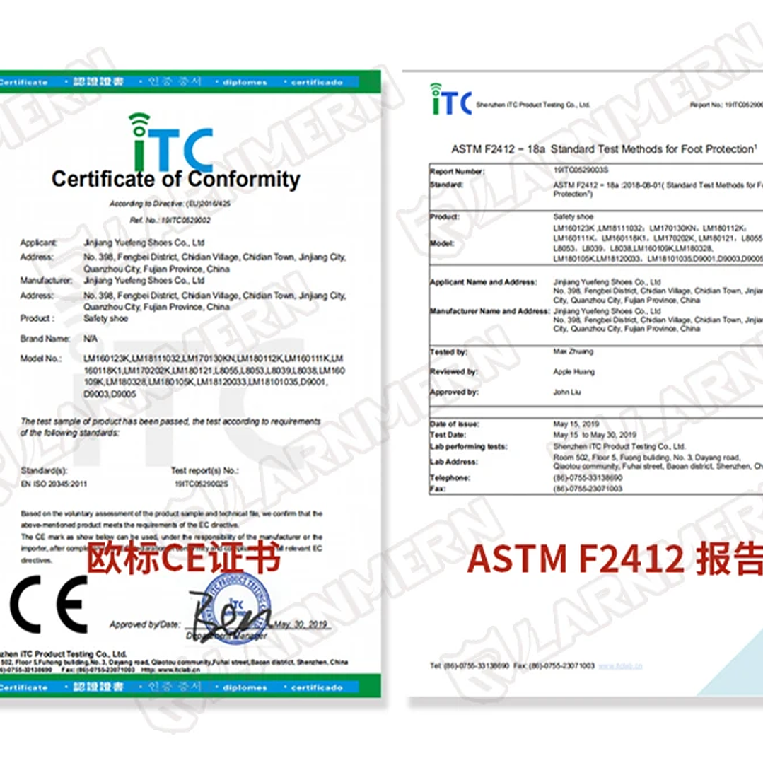 Botas de Seguridad LARNMERN Hombre  Punta de Acero Antideslizantes 23