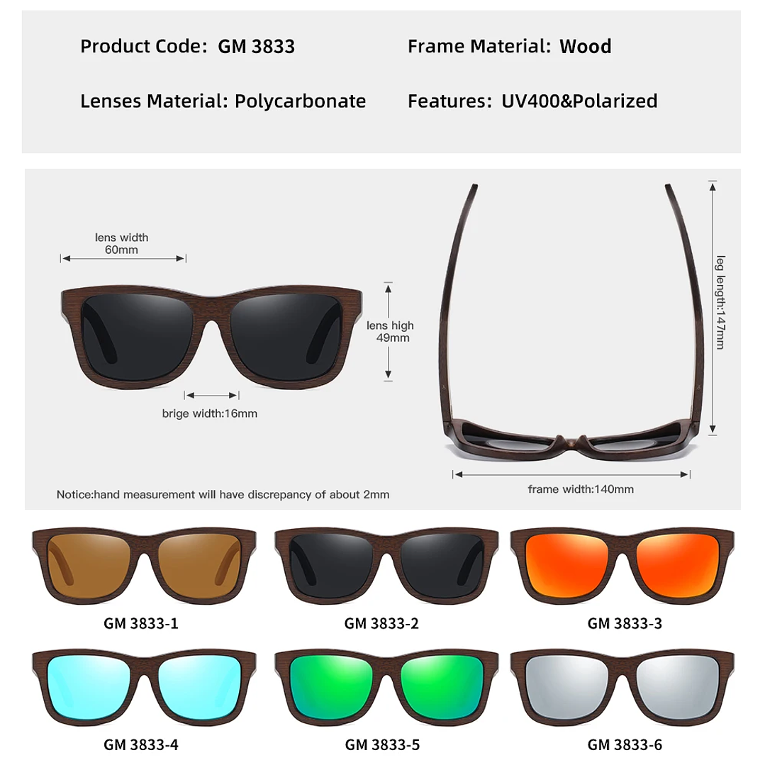 Gafas Polarizadas Bambú GM  Hechas a Mano con Estilo Piloto 4