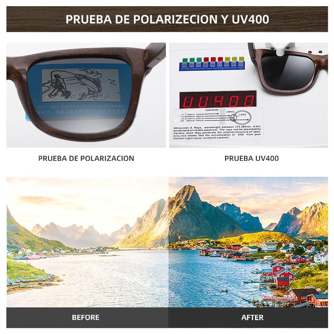 Gafas Polarizadas Bambú GM  Hechas a Mano con Estilo Piloto 5