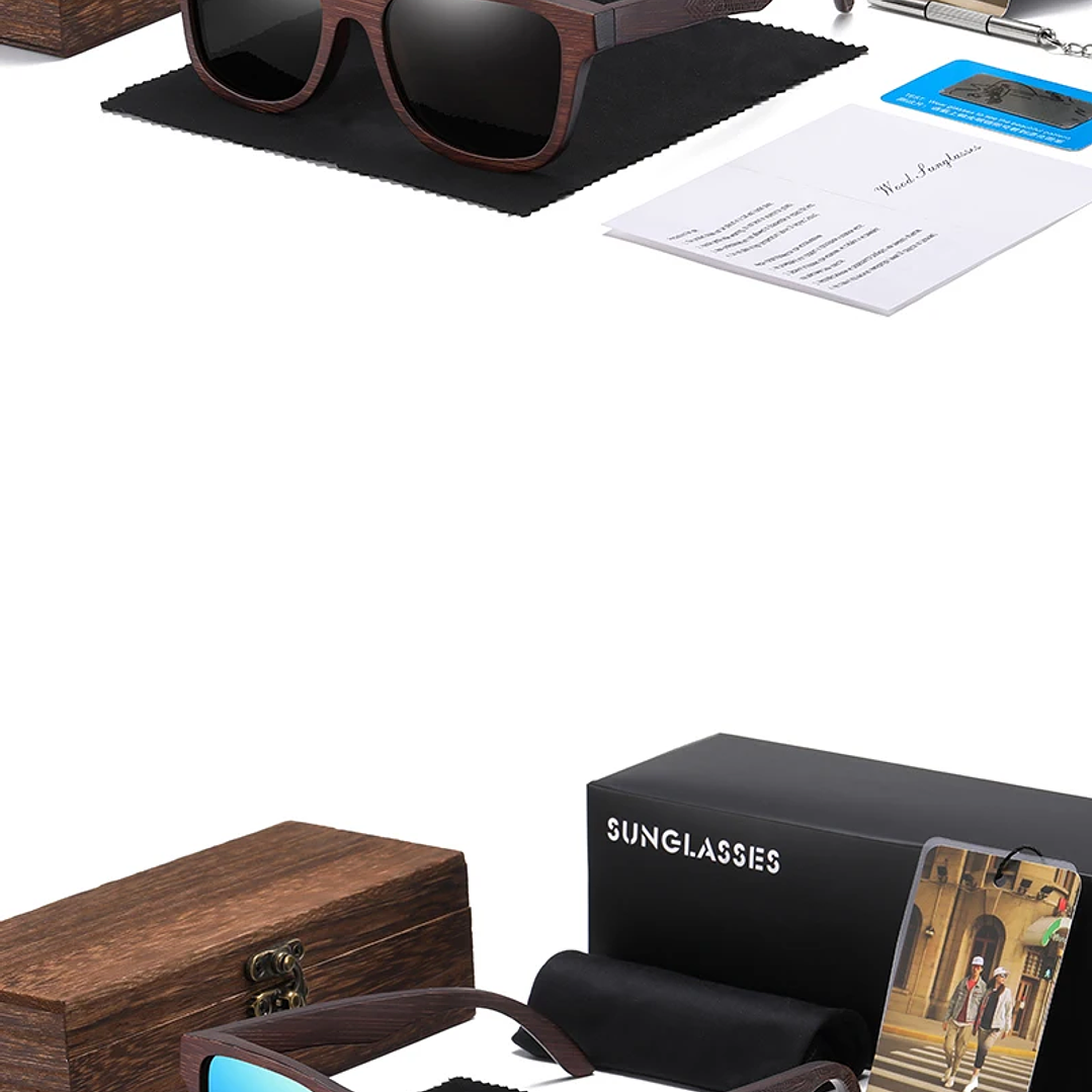Gafas Polarizadas Bambú GM  Hechas a Mano con Estilo Piloto 20