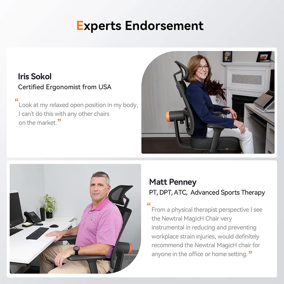 NEWTRAL MAGICH002  Silla de Oficina Ergonómica Ajustable con Reposabrazos 4D 6